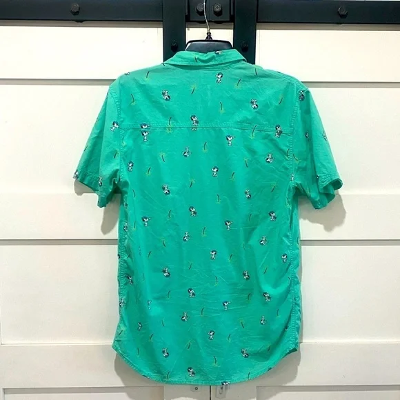 Peanuts Mint Green Casual Button Down Shirt - Picture 4 of 5